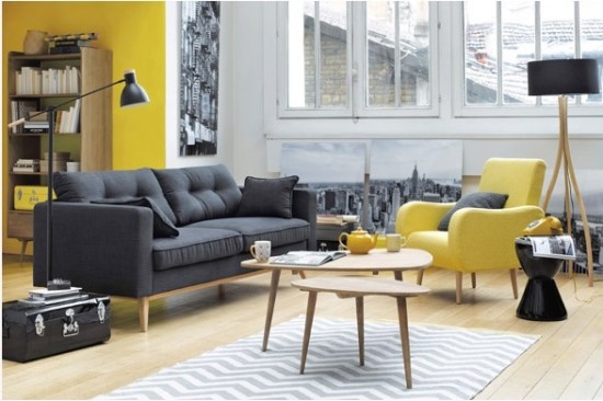 Custard and grey interior