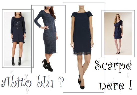 Che colore di scarpa si può abbinare ad un vestito blu scuro?