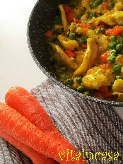 Pollo e verdurine allo zafferano